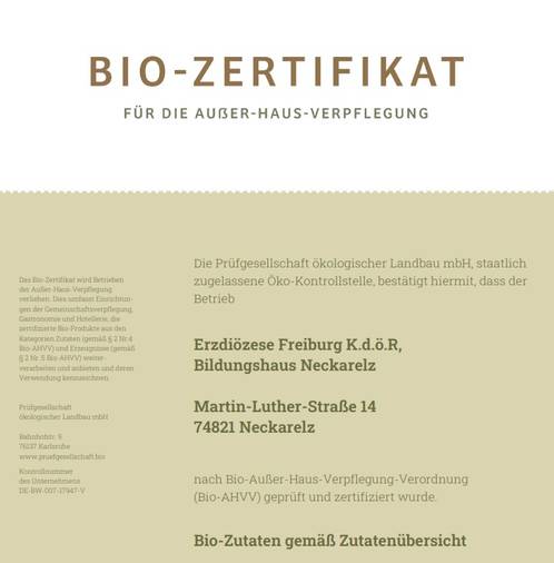 Bio Zertifikat